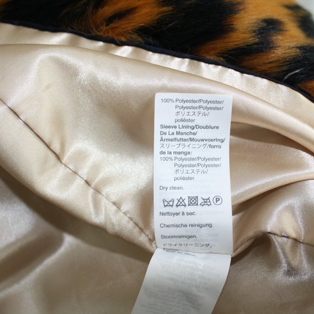 J. Crew Faux Fur Tiger Jacket Orange Black Size Small - Picture 6 of 7